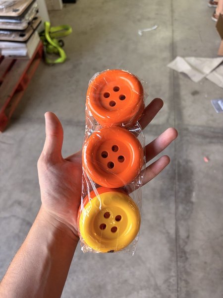 Set de 3 Botones Gigantes Decorativos Naranja y Amarillo