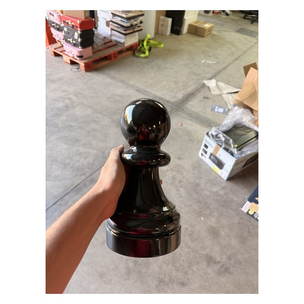 Peón de Ajedrez Gigante Decorativo Negro Brillante — Grande