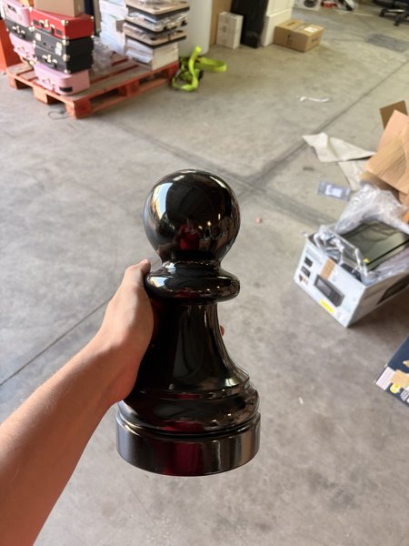 Peón de Ajedrez Gigante Decorativo Negro Brillante — Grande