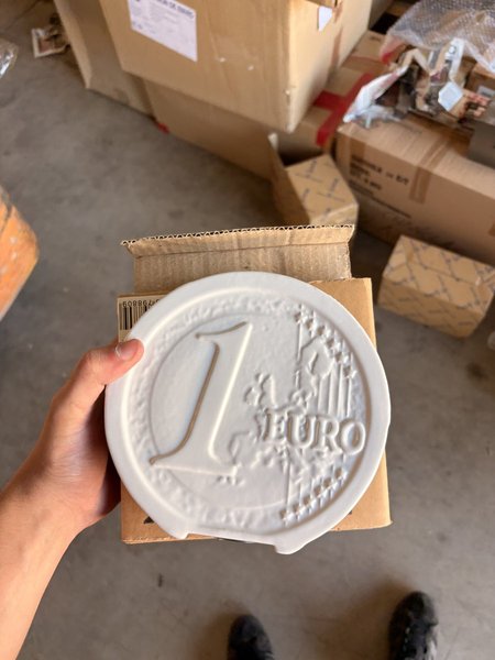 Posavasos Decorativo Moneda 1 Euro — Gigante