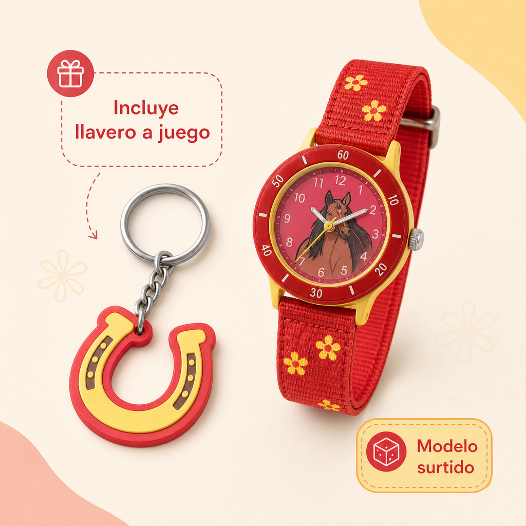 Reloj Infantil AURIOL con Llavero (Modelo Surtido)
