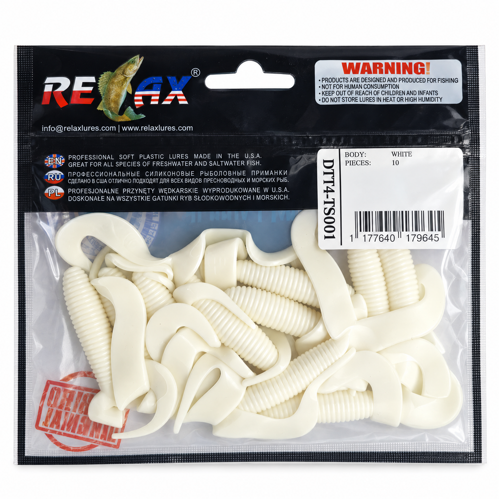 Relax DTT4-TS001 White · Señuelos blandos 10 uds