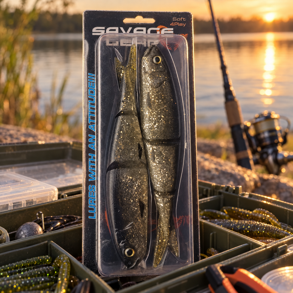 Savage Gear LB Soft 4Play 19 cm · 60 g · Dirty Silver x2 — presentación en entorno de pesca