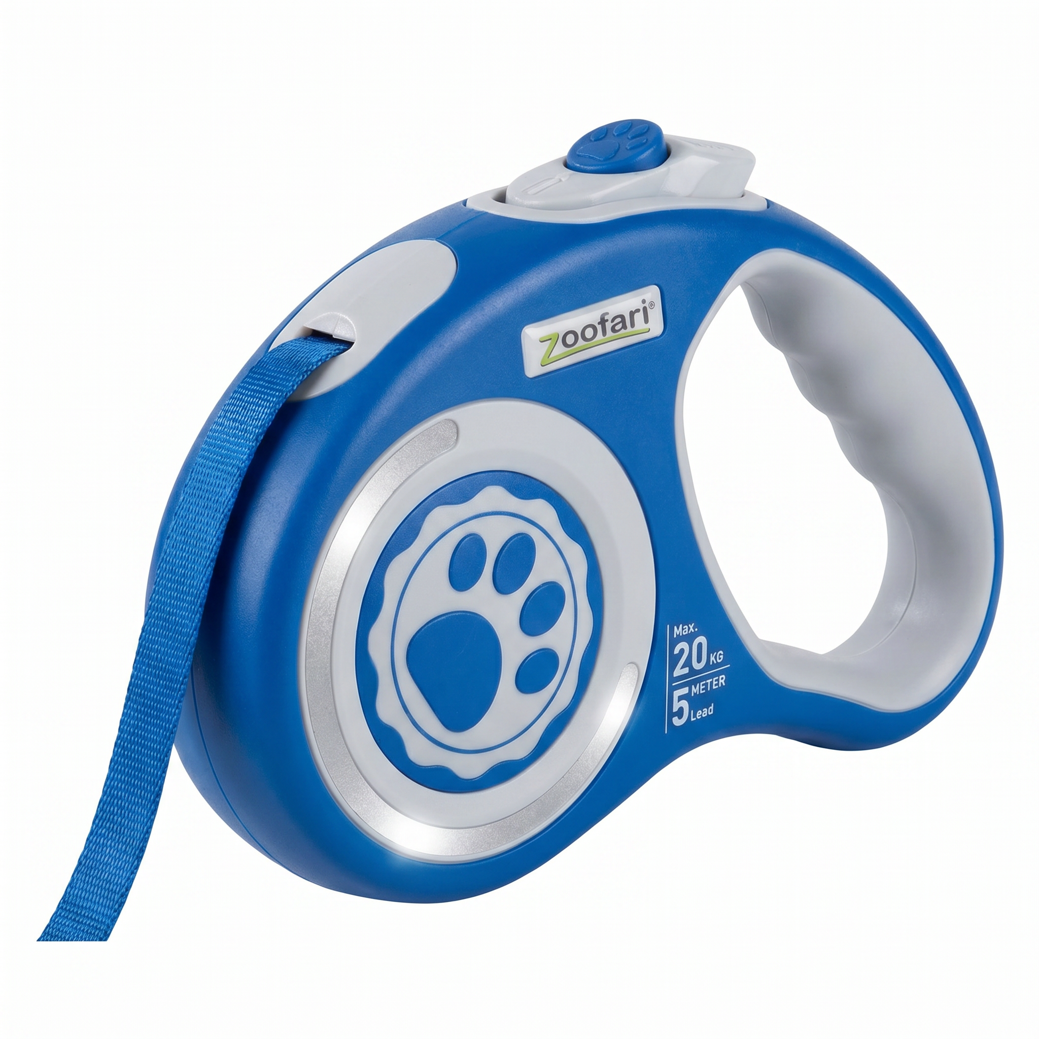 Correa Retráctil para Perro Zoofari — 5m Max 20kg Azul