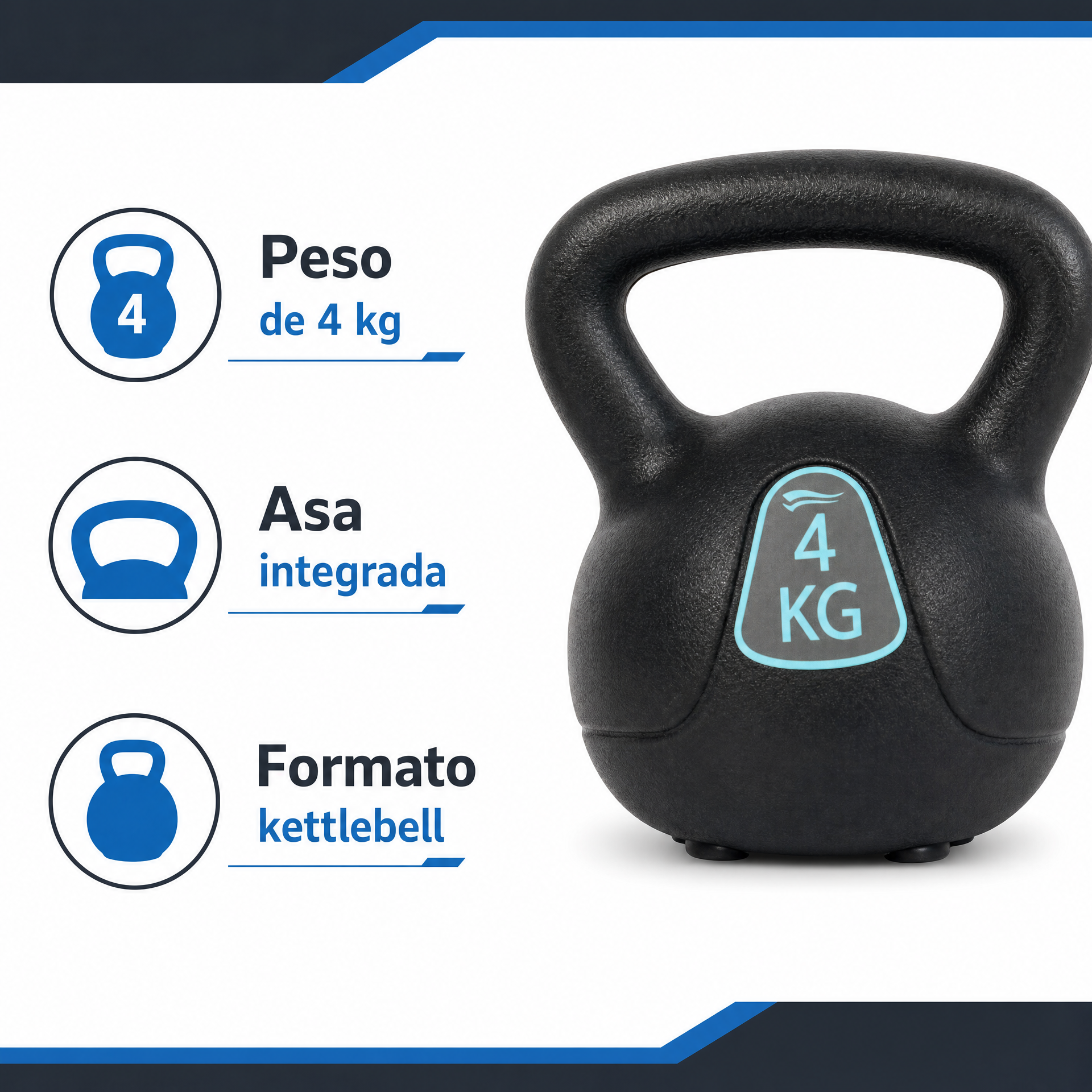 Pesa rusa 4 kg con logotipo visible