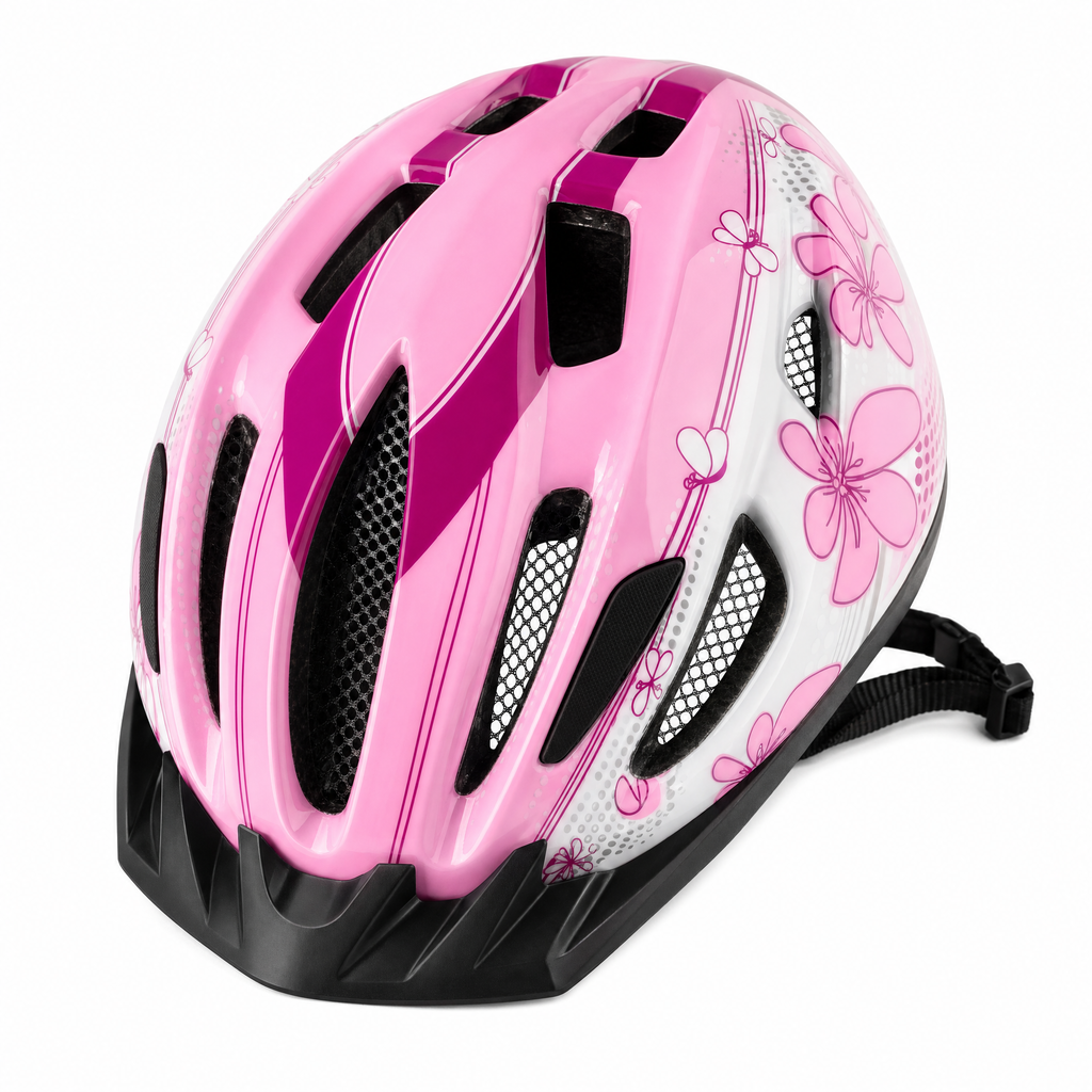 Casco de Ciclismo Infantil CRIVIT Rosa con Flores