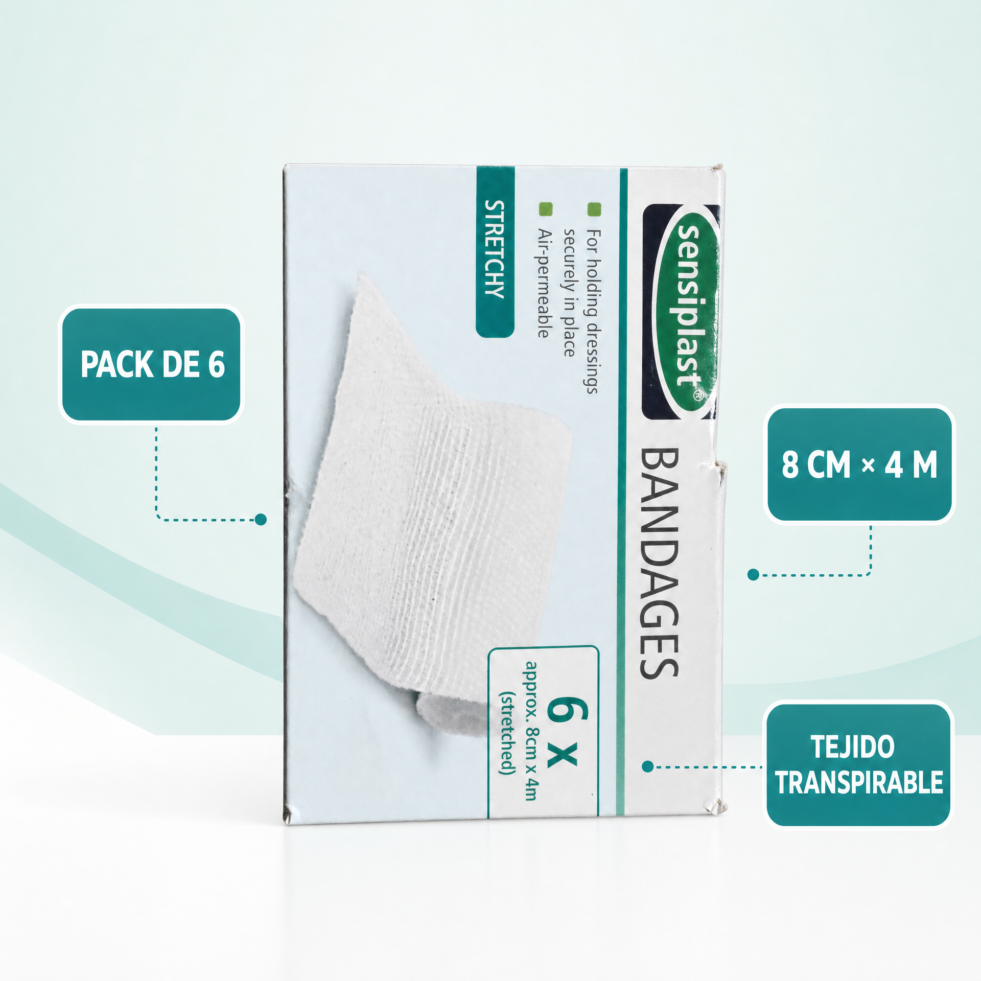 Vendas Elásticas Transpirables Sensiplast – Pack de 6