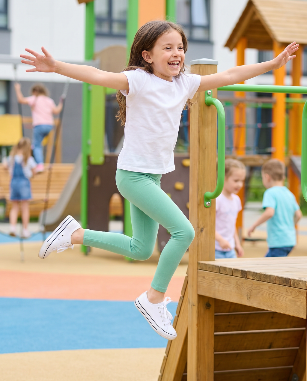 Pack 2 Leggings Infantiles Lily & Dan — Negro + Verde Menta