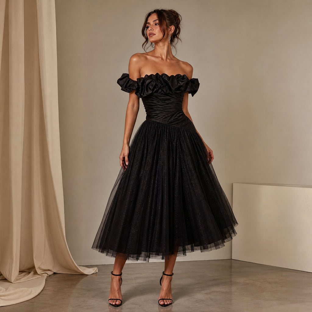 Vestido ITAHUA AH9095 Negro Tallas S, M, L