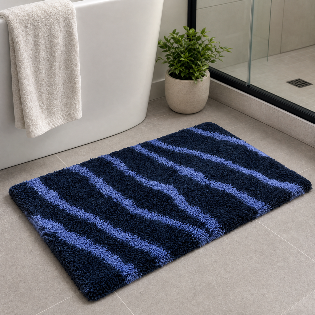 Livarno Home alfombra de baño antideslizante azul 70 x 120 cm