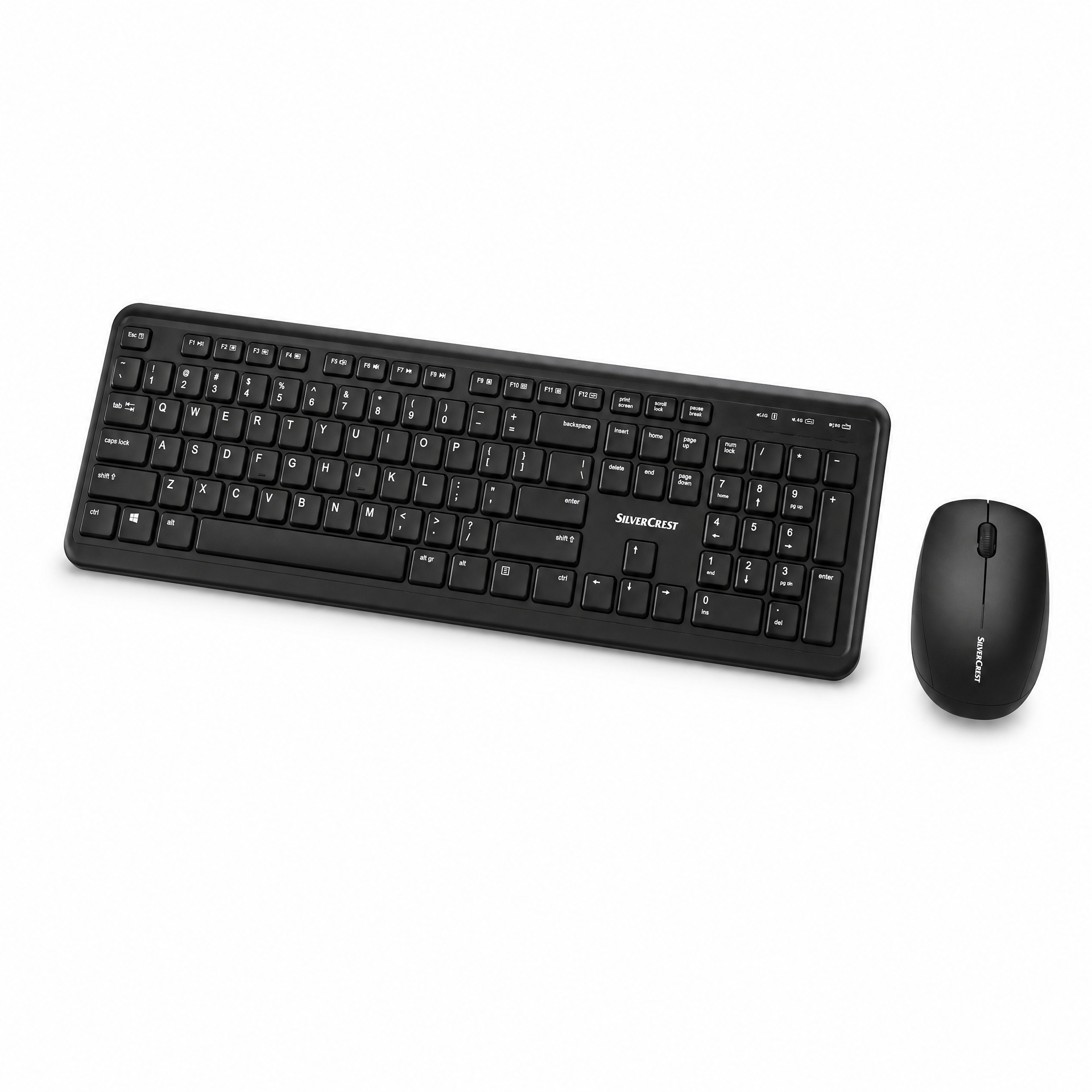 Silvercrest Teclado completo y ratón ergonómico inalámbricos 2,4 GHz con receptor nano USB