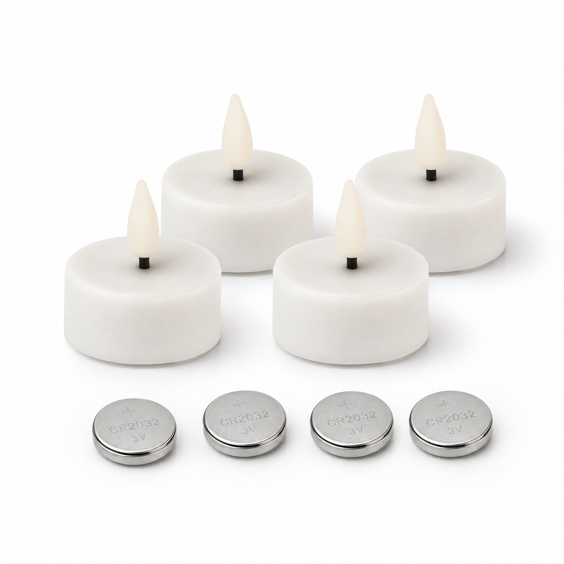 Home Creation — Set de 4 velas LED tipo té, luz cálida