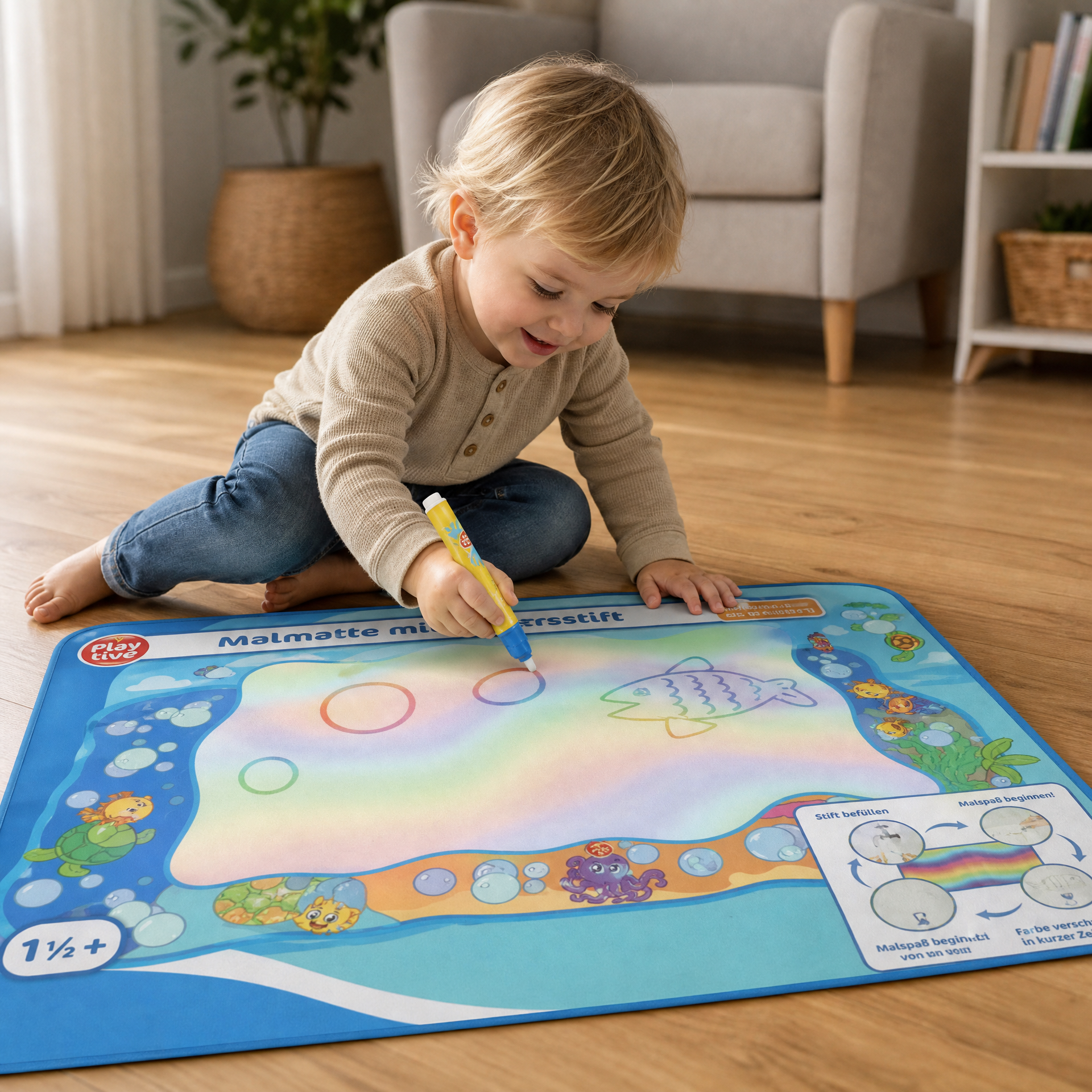 Playtive Alfombra de Dibujo Mágica con Agua