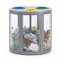 Papelera de Reciclaje Vilagrasa SATURN-01 — 01 Papelera Transparent De 3 Residuos De Medidas