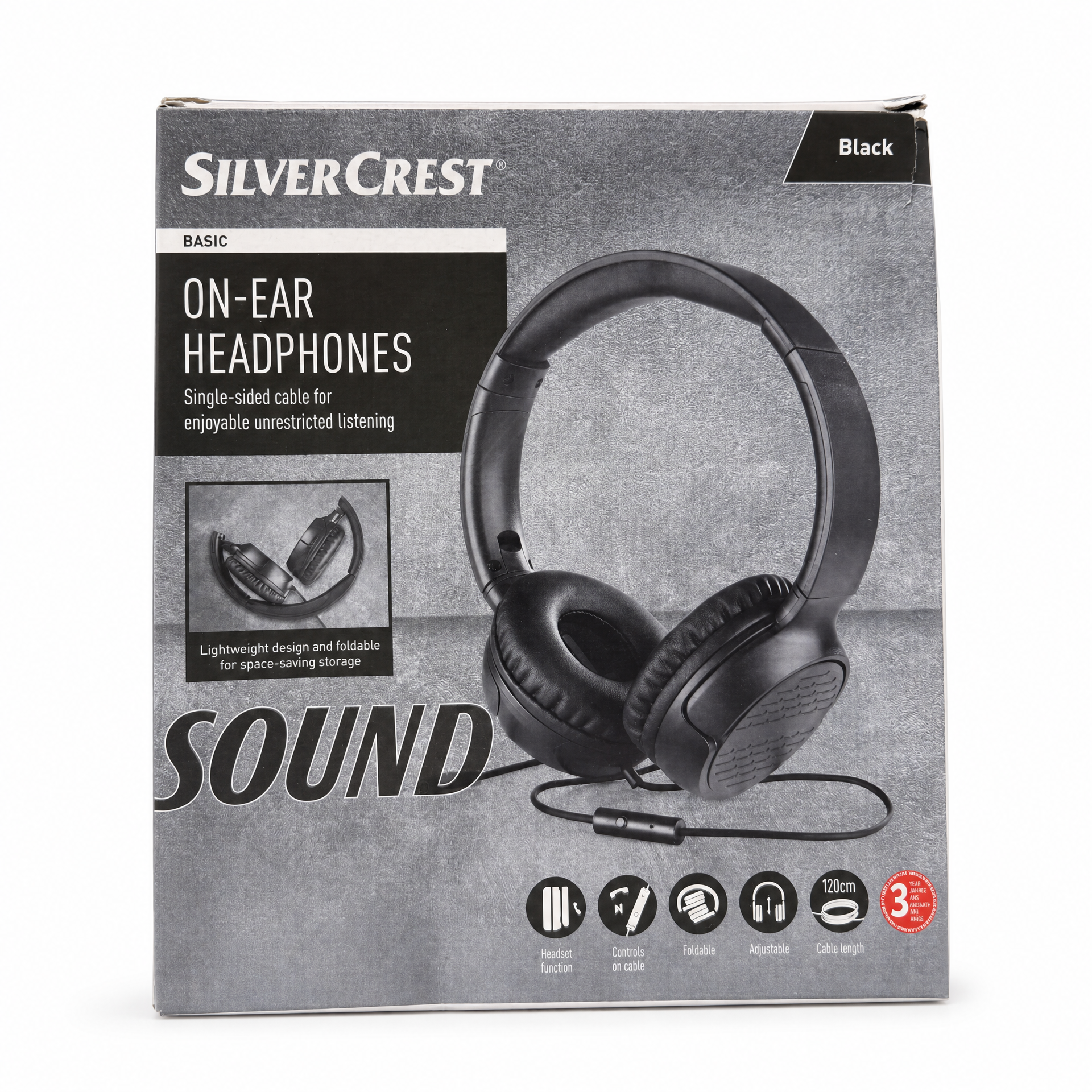 Auriculares supraaurales Silvercrest diadema negros con almohadillas