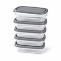 SILVERCREST Set de 5 Recipientes 0,6 L con Tapas Grises