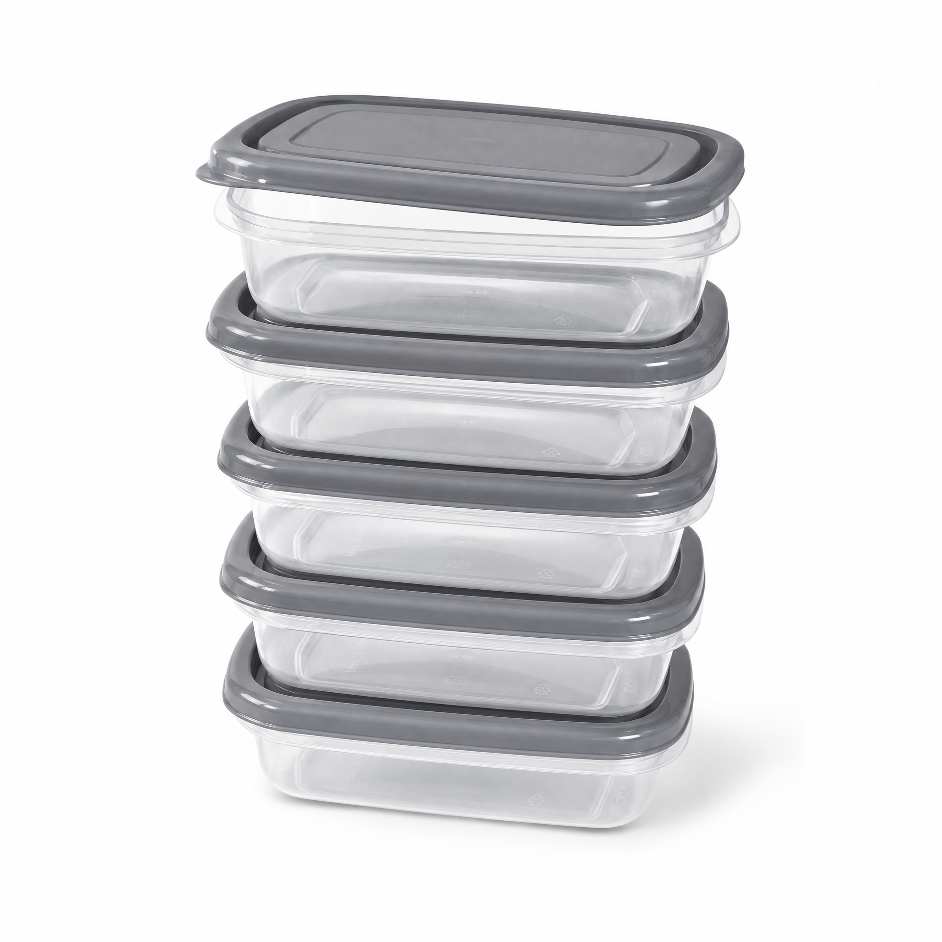 SILVERCREST Set de 5 Recipientes 0,6 L con Tapas Grises