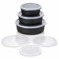 Ernesto set de 3 recipientes aptos para microondas con tapas transparentes