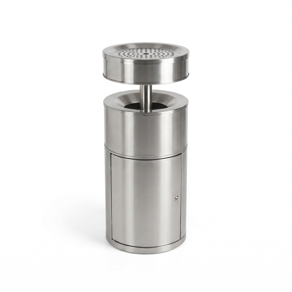 Papelera Exterior Vilagrasa MR-15 — Inox Cenicero + Papel Era De 420X138X897