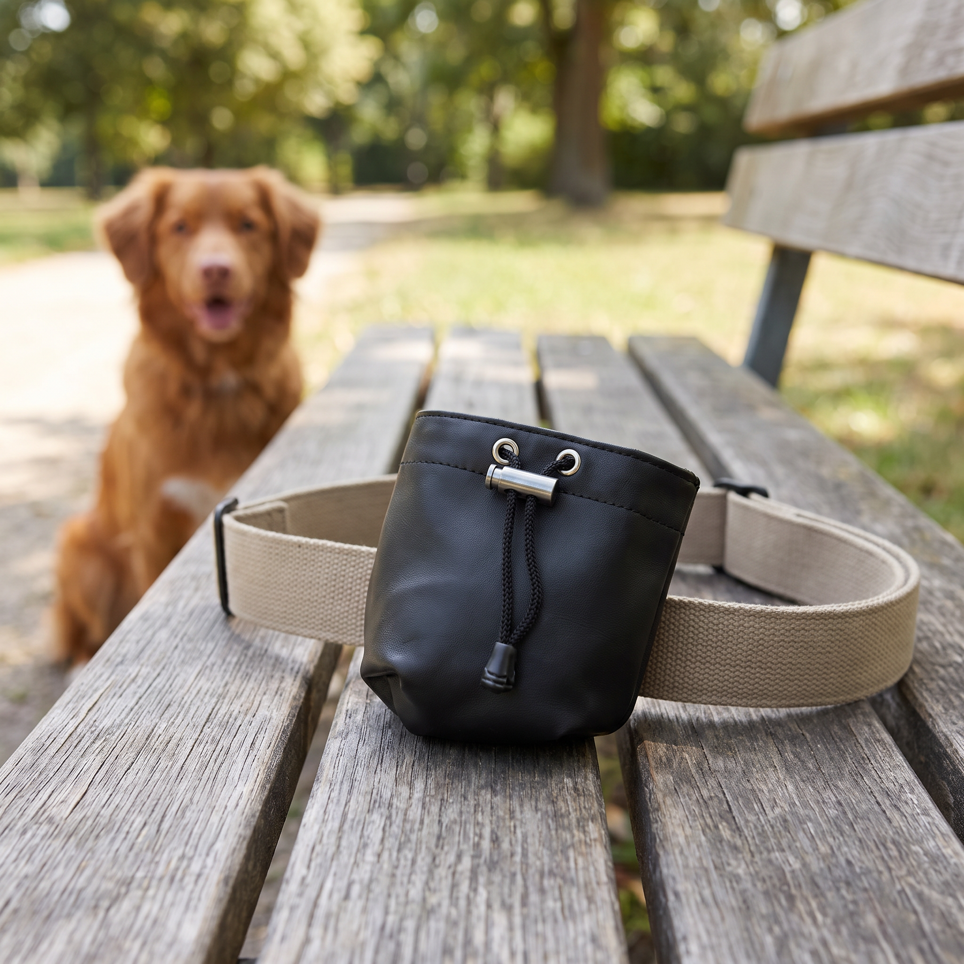 Zoofari Bolsa para Snacks de Mascota Negra con Cordón