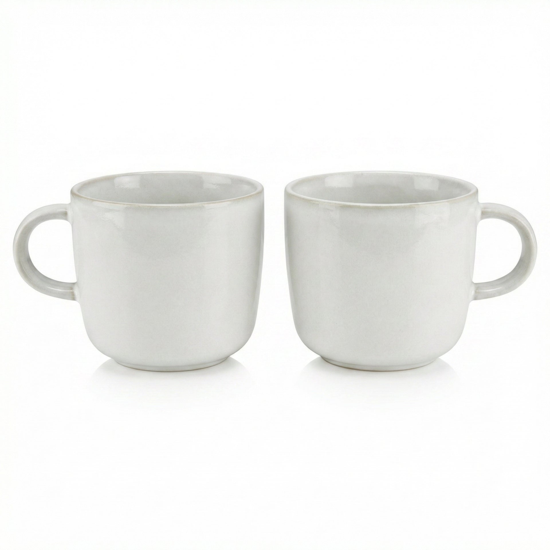 Set 2 Tazas SilverCrest Stoneware Blanco Crema