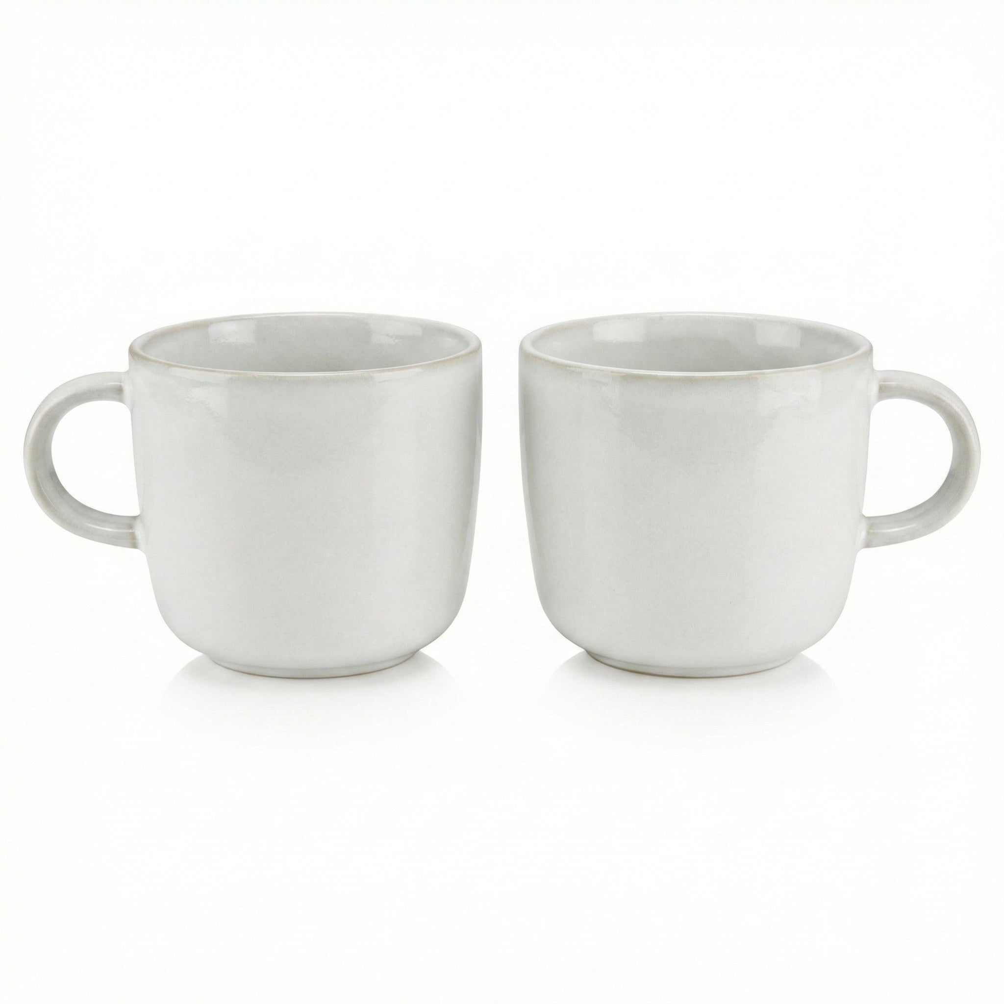 Set 2 Tazas SilverCrest Stoneware Blanco Crema