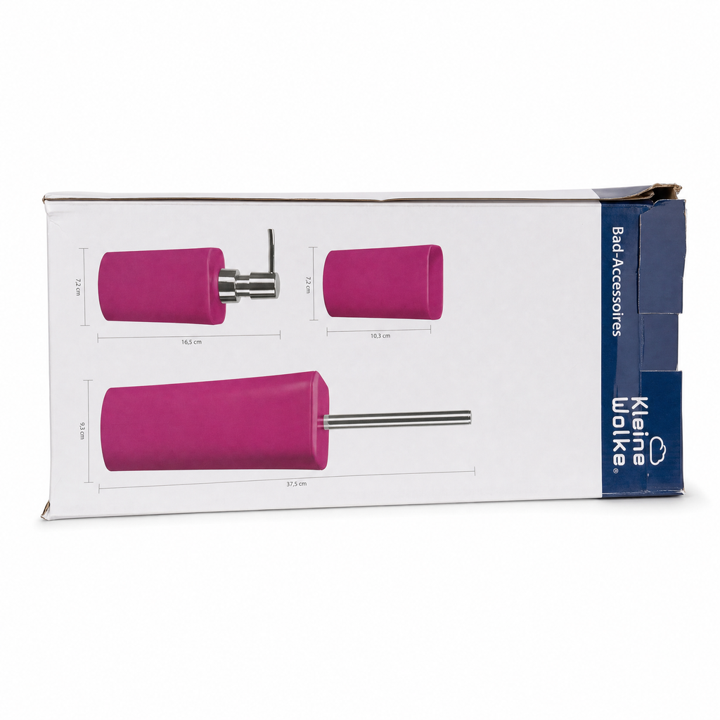 Kleine Wolke set de accesorios de baño magenta dispensador, vaso y escobillero