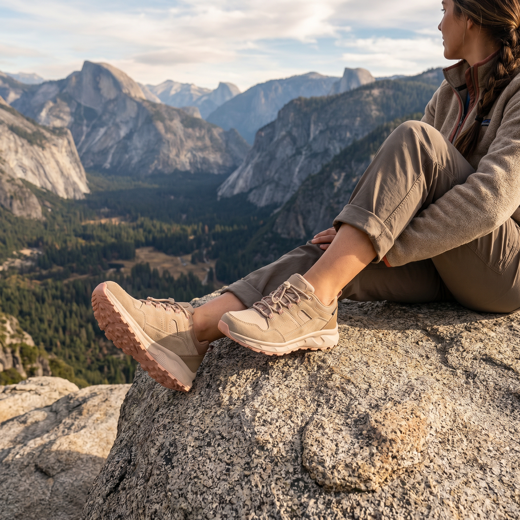 Zapatillas Trekking/Trail Mujer Beige/Rosa — Suela Trail