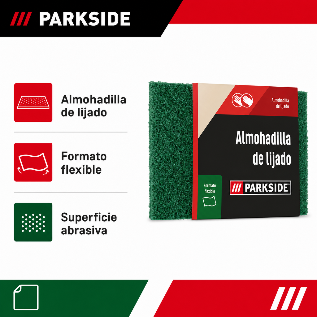 Parkside almohadilla de lijado verde