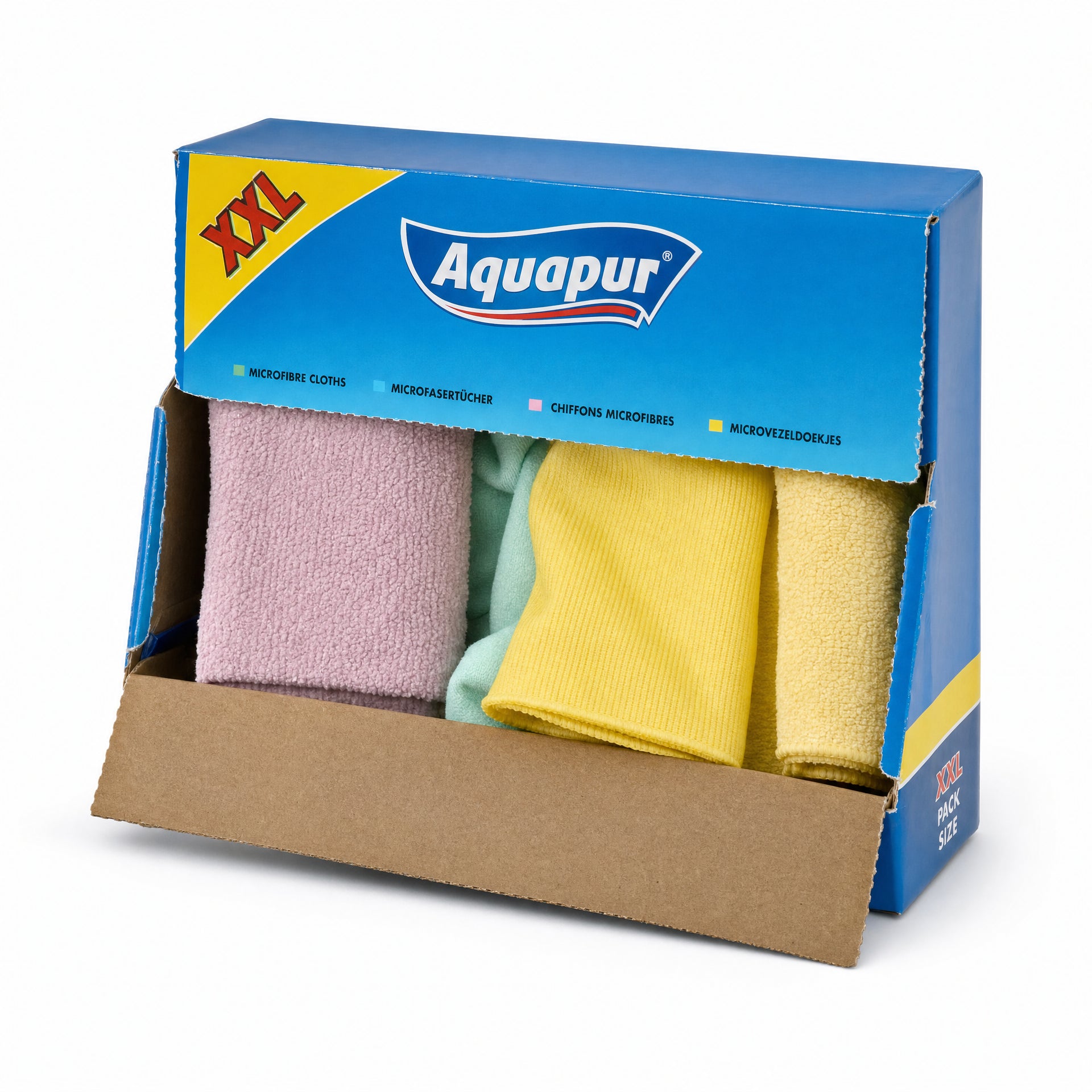 Aquapur Bayetas de limpieza XXL en amarillo, rosa y verde