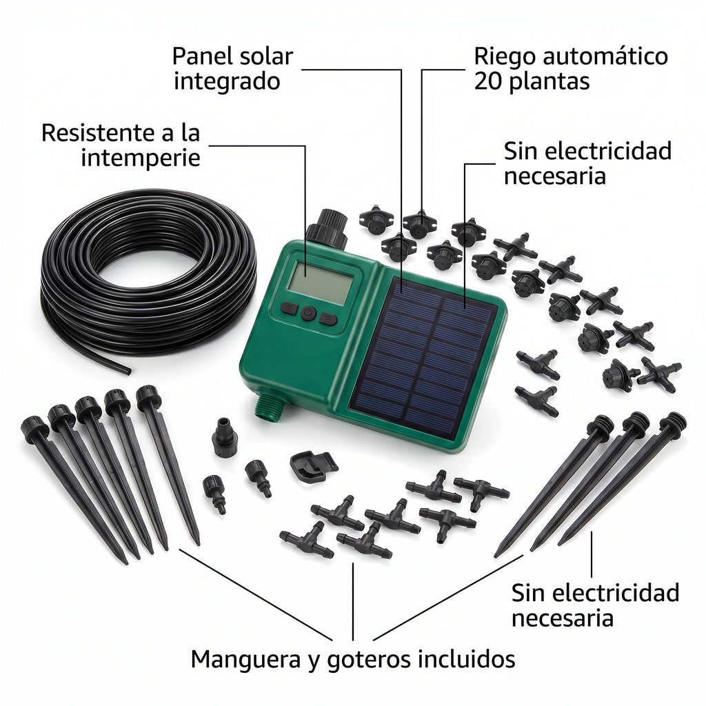 Sistema Riego Solar Gardenline 20 Plantas