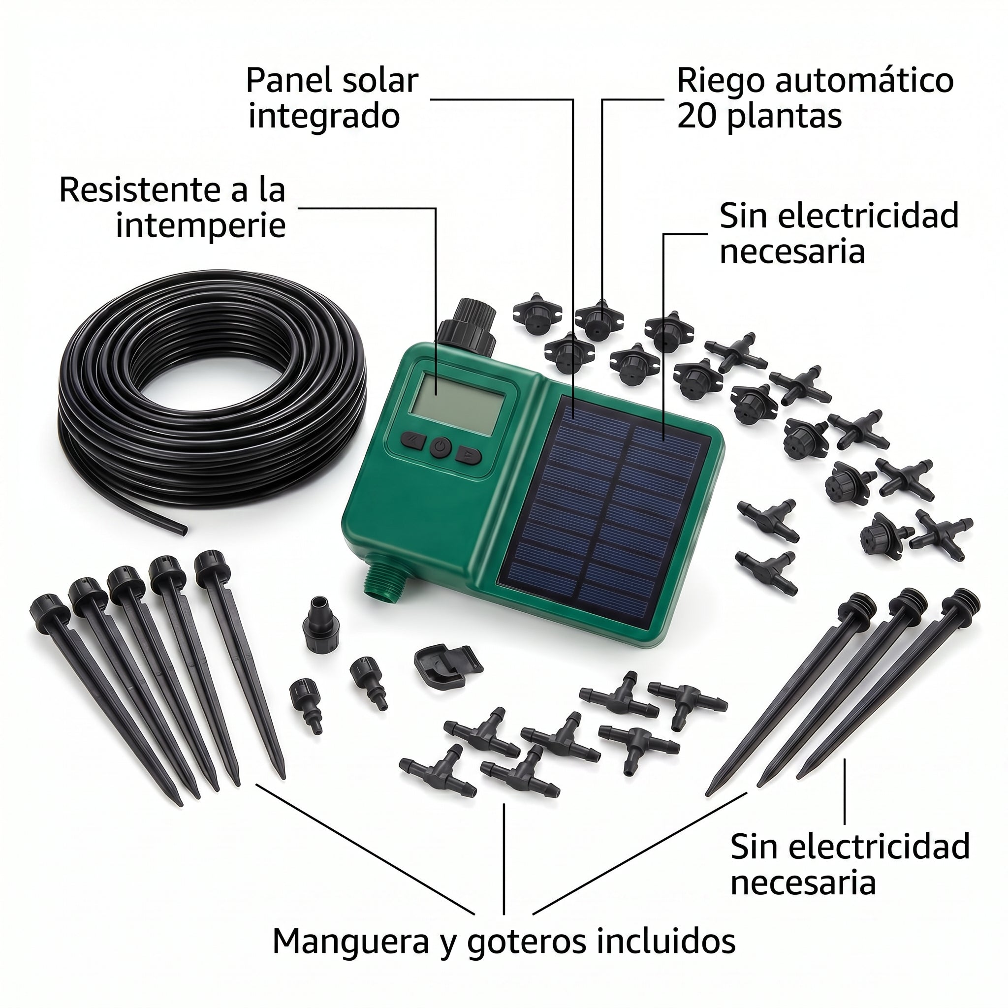 Sistema Riego Solar Gardenline 20 Plantas