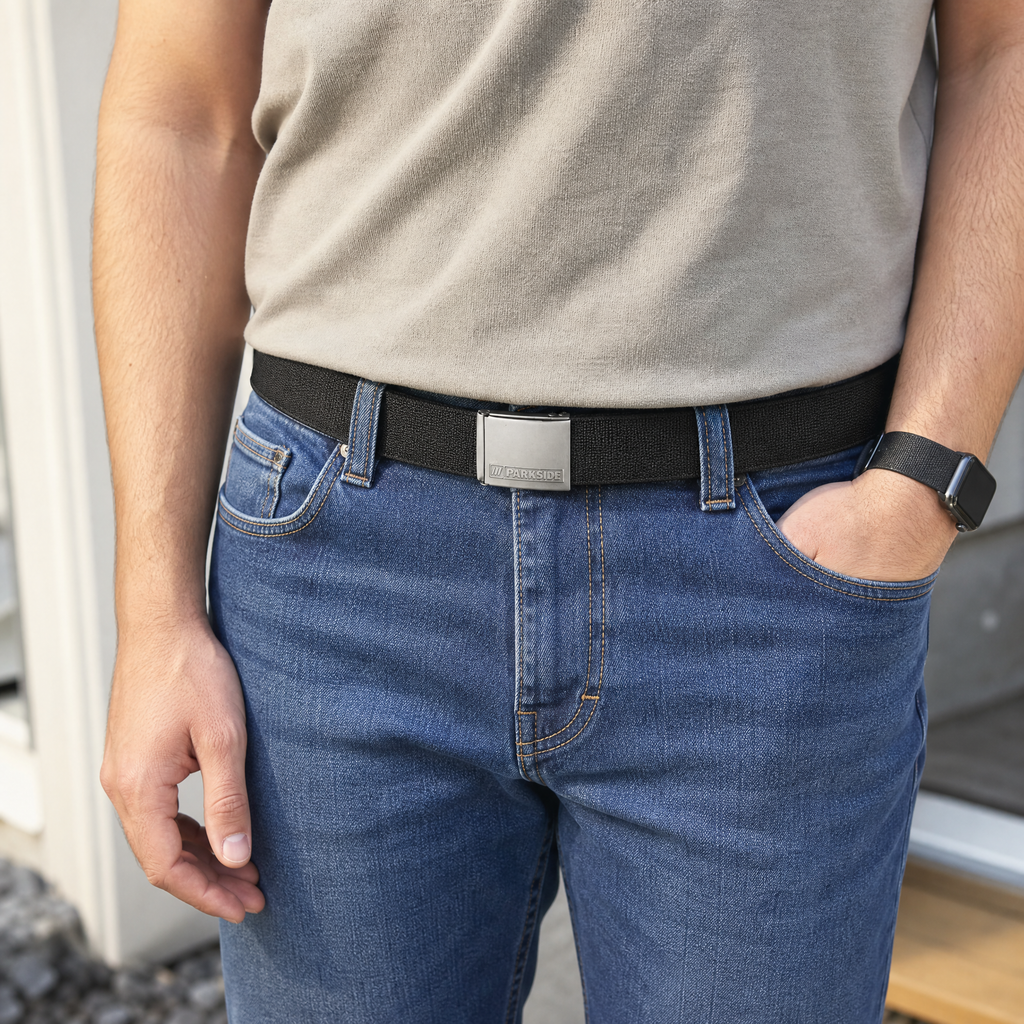 Parkside cinturón trenzado elástico con hebilla metálica — talla 100/115 (EUR)