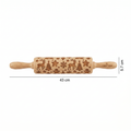 Rodillo de Masa con Relieve Navideño Crofton — Madera FSC