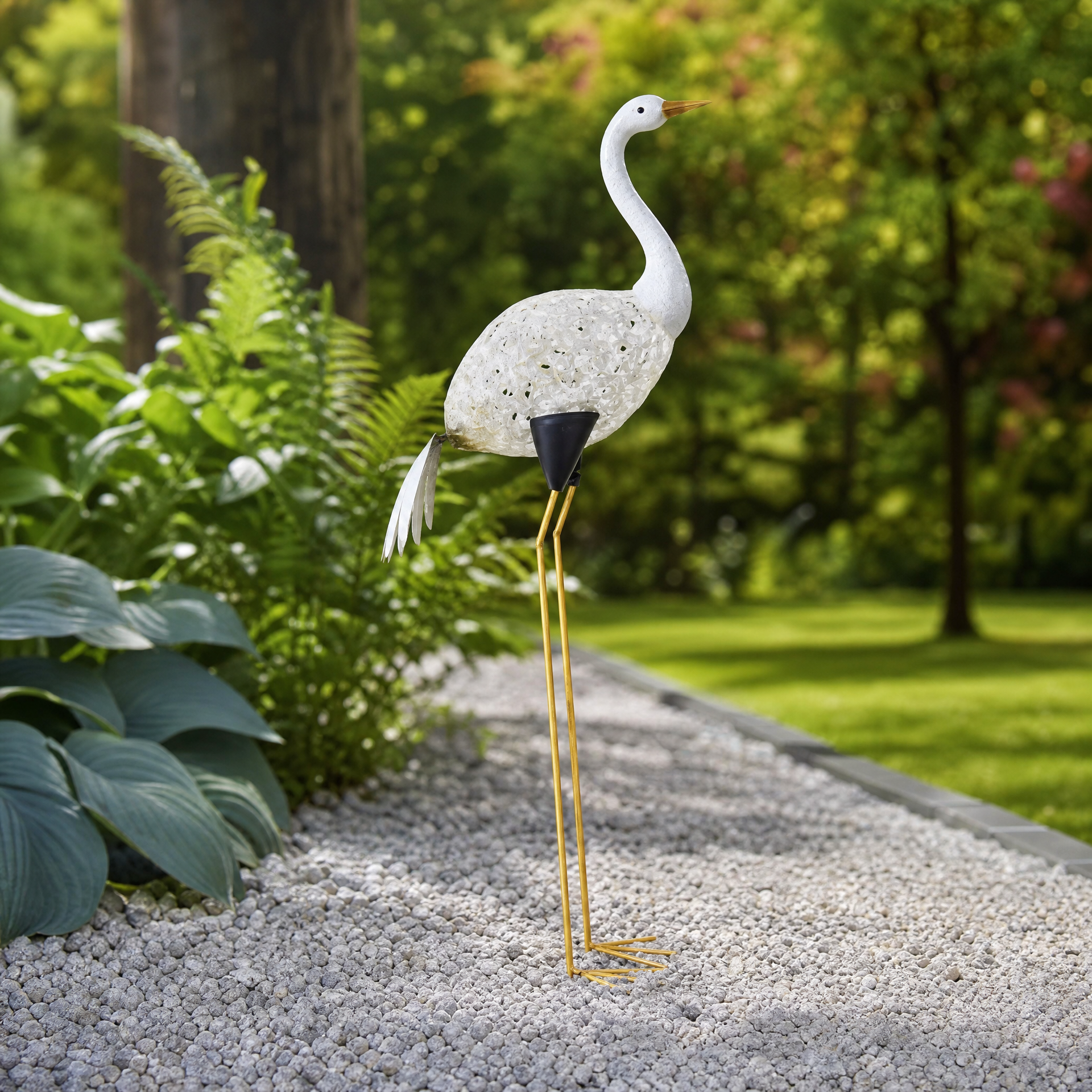 Livarno ave decorativa solar para jardín con patas largas iluminada