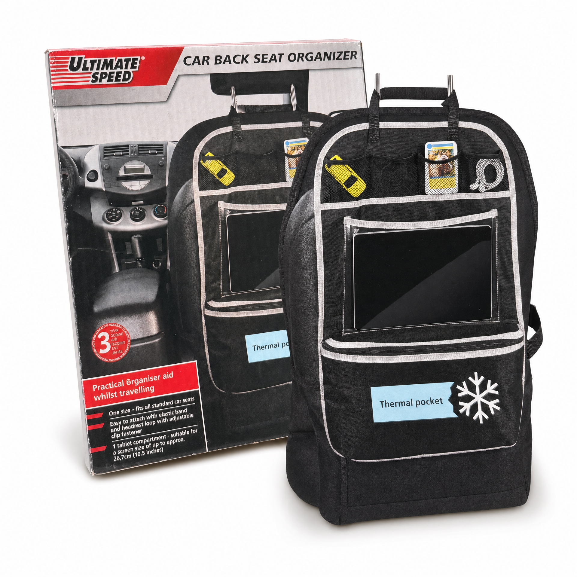 Ultimate Speed Organizador para Respaldo de Coche con Bolsillo Térmico
