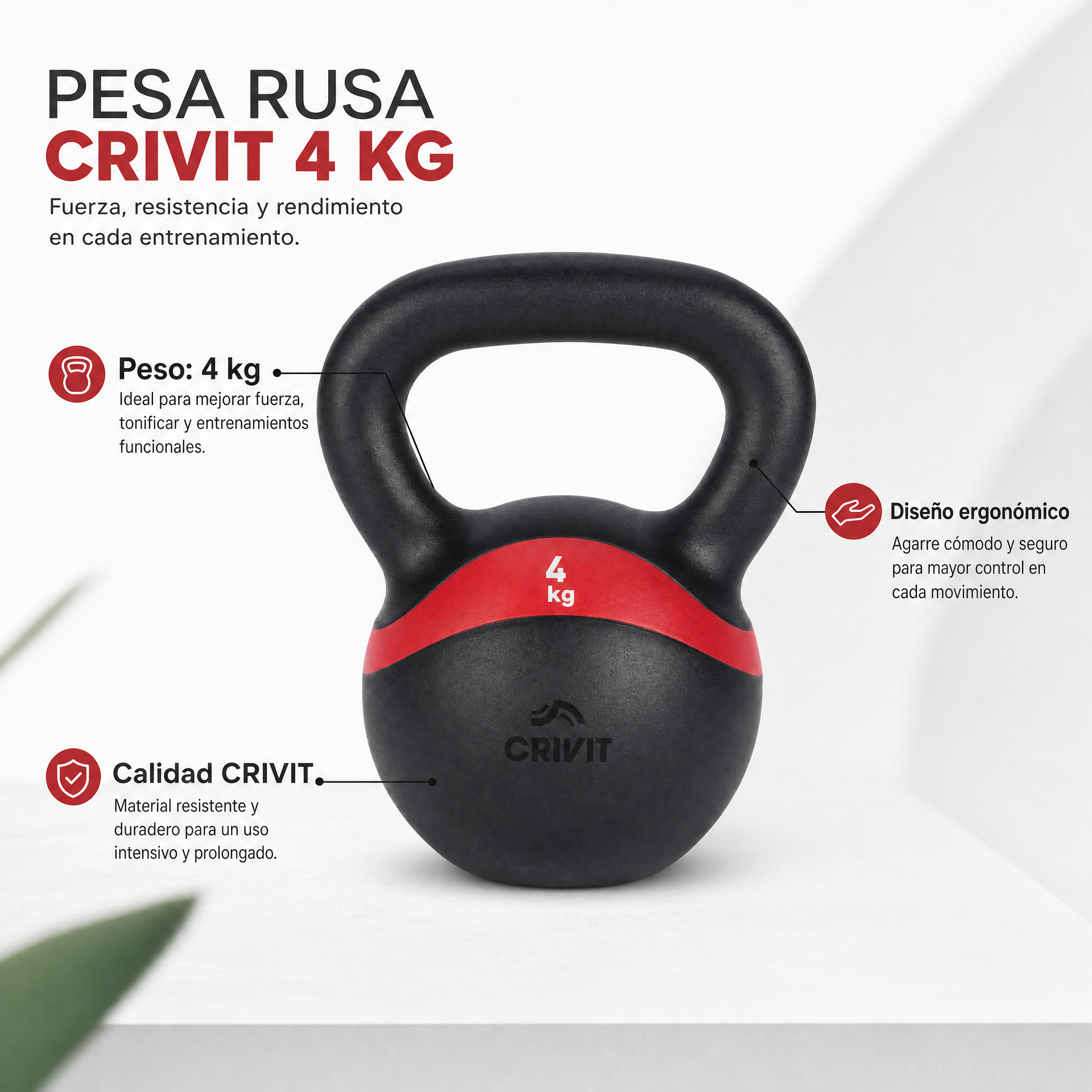 CRIVIT pesa rusa con detalle rojo