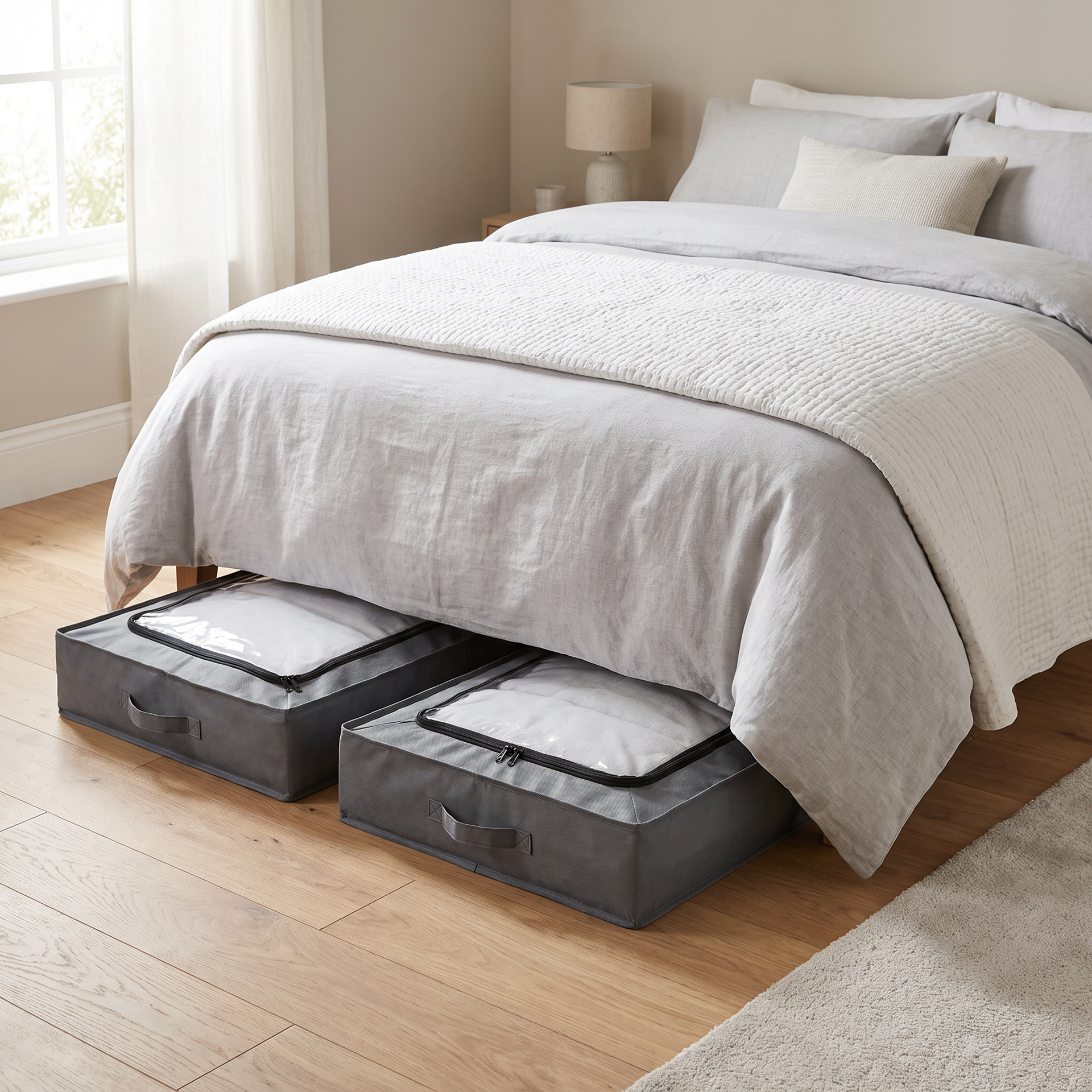 Pack de 2 Bolsas de Almacenamiento Bajo Cama 100 × 15 × 50 cm