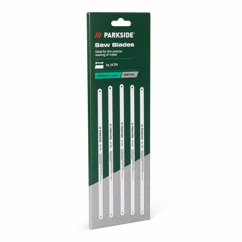 Parkside Pack de 5 Hojas de Sierra para Metal 300 mm 24 TPI