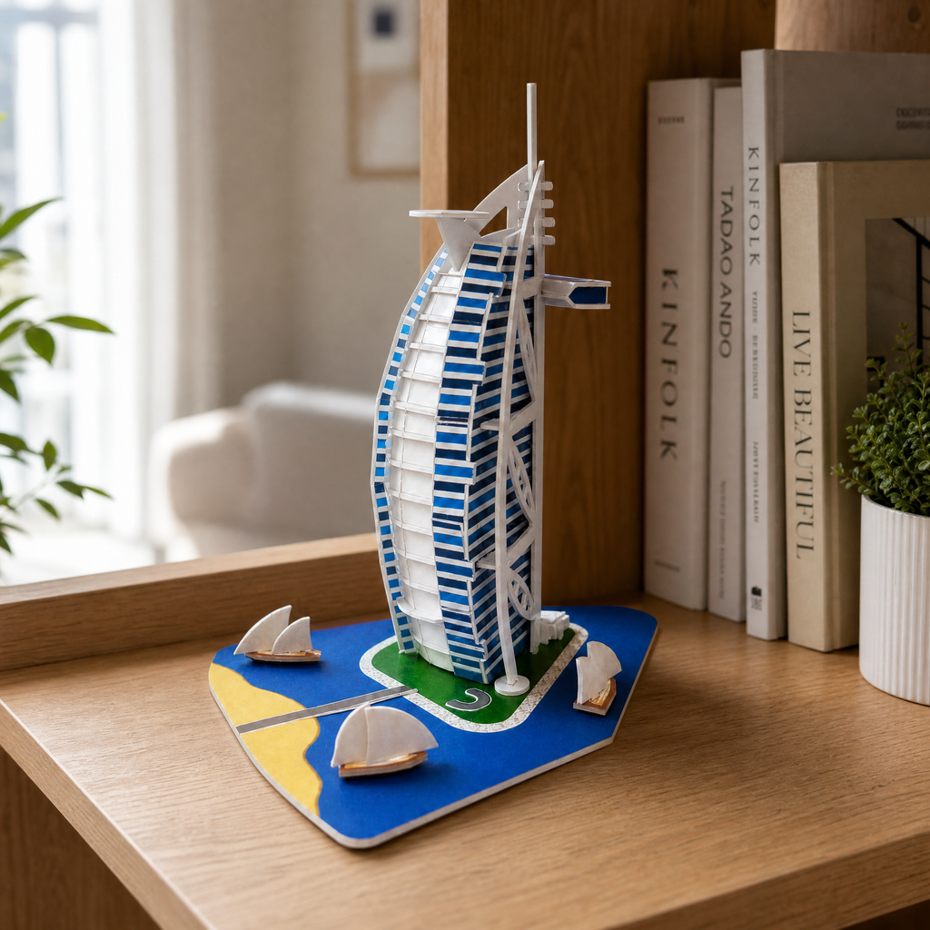 Rompecabezas 3D del hotel Burj Al Arab, encaje sin cortar ni pegar