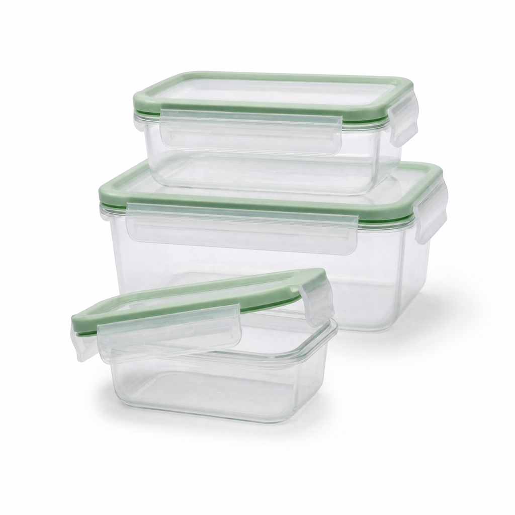 ERNESTO Set de 3 Recipientes con Tapa 0,35–1,25 L