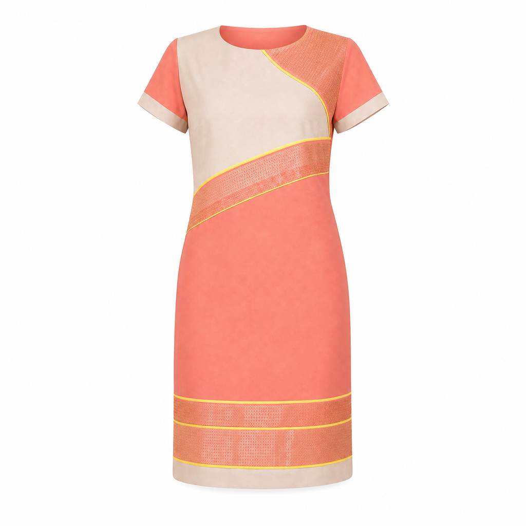 Vestido Salmón con Lentejuelas · Tallas 38 y 40 | Rac & Tac