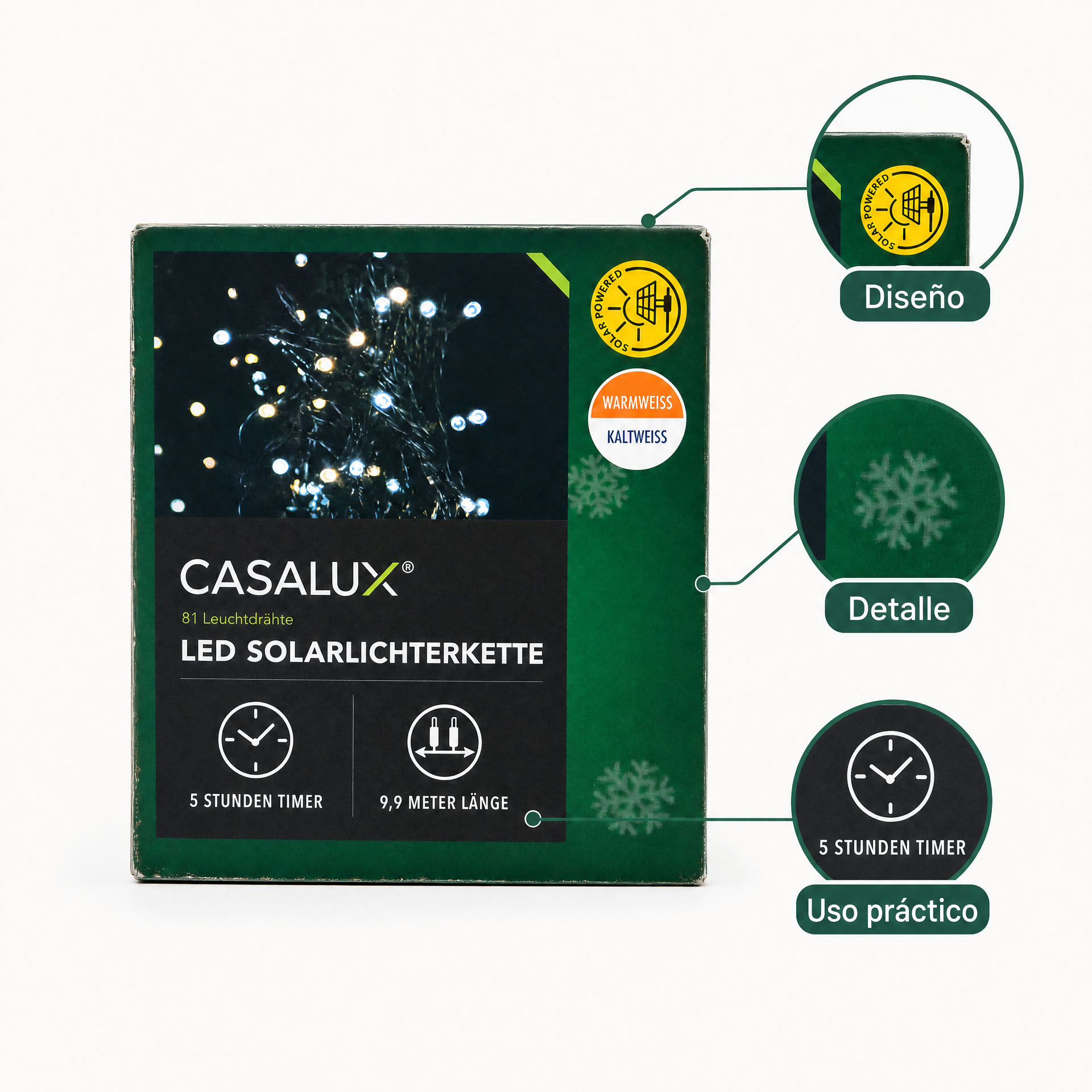 Casalux Cadena de luces LED para ambientes cálidos