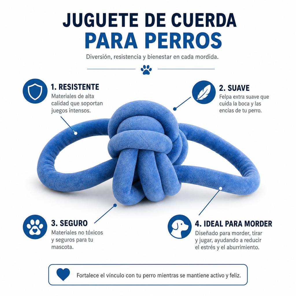 Juguete Perro Nudo Felpa