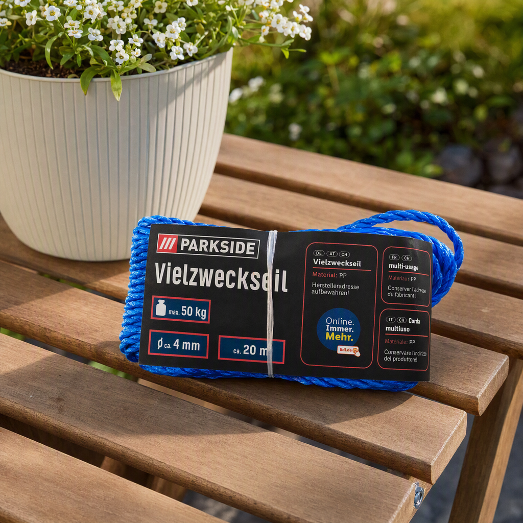 Parkside Cuerda Multiusos Azul 20 m 50 kg