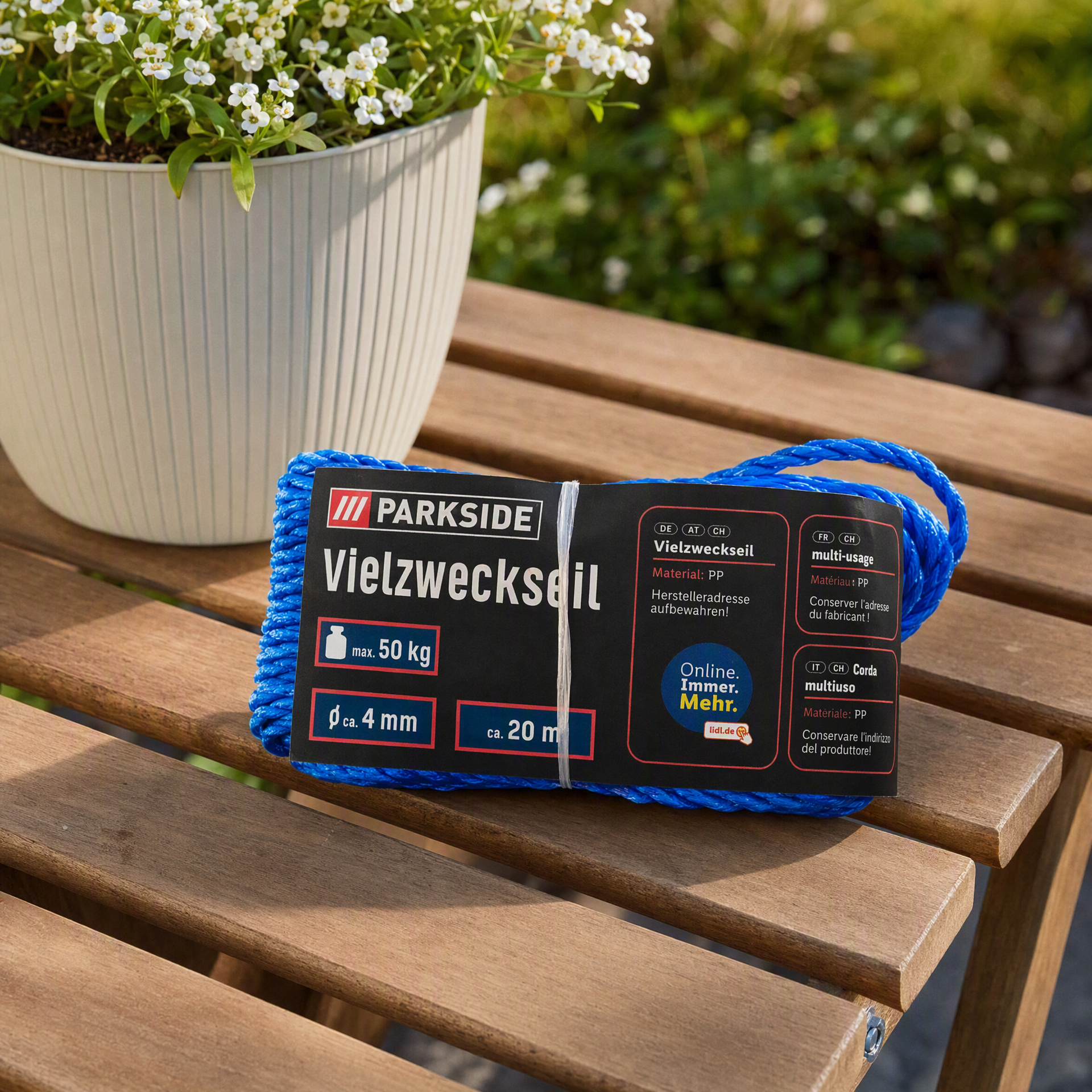 Parkside Cuerda Multiusos Azul 20 m 50 kg