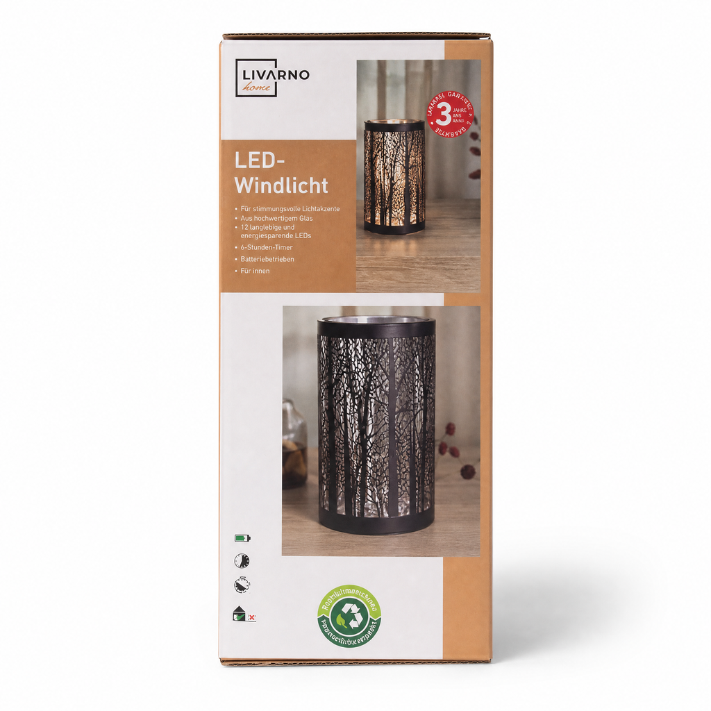 LIVARNO Lámpara LED decorativa con pantalla troquelada de ramas