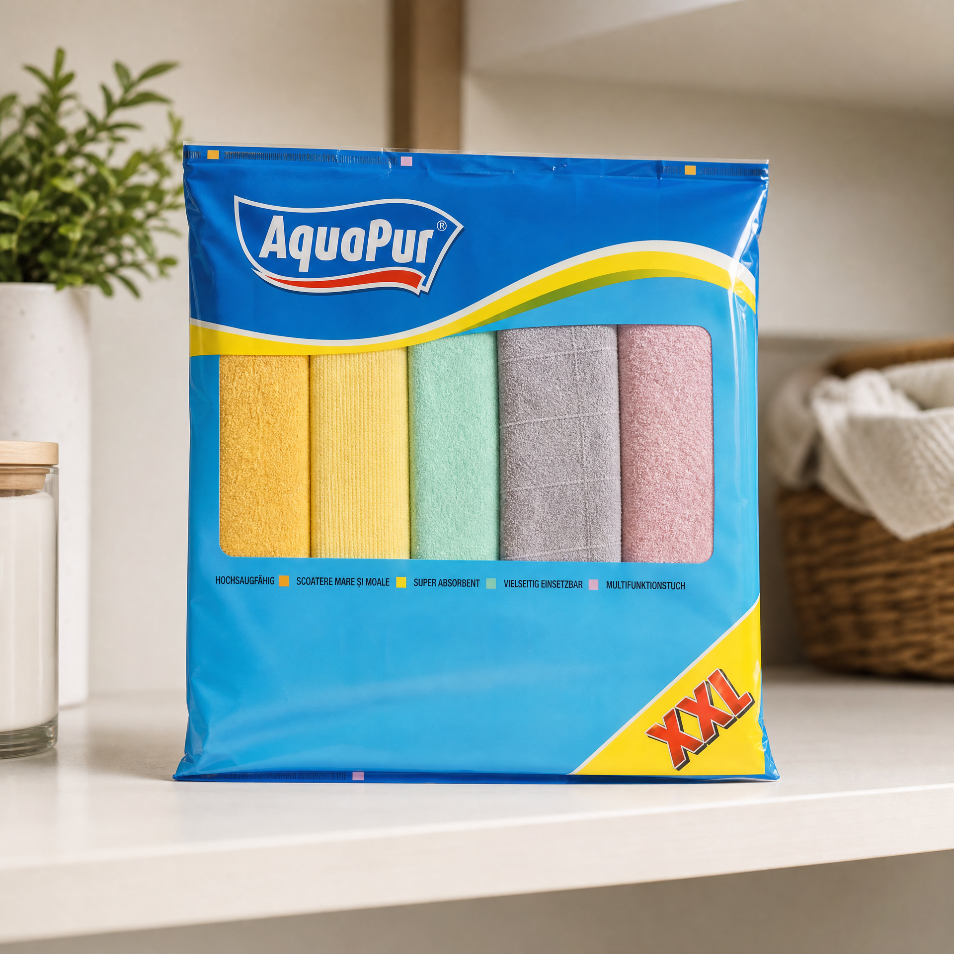 Aquapur pack de bayetas de limpieza colores pastel (XXL)