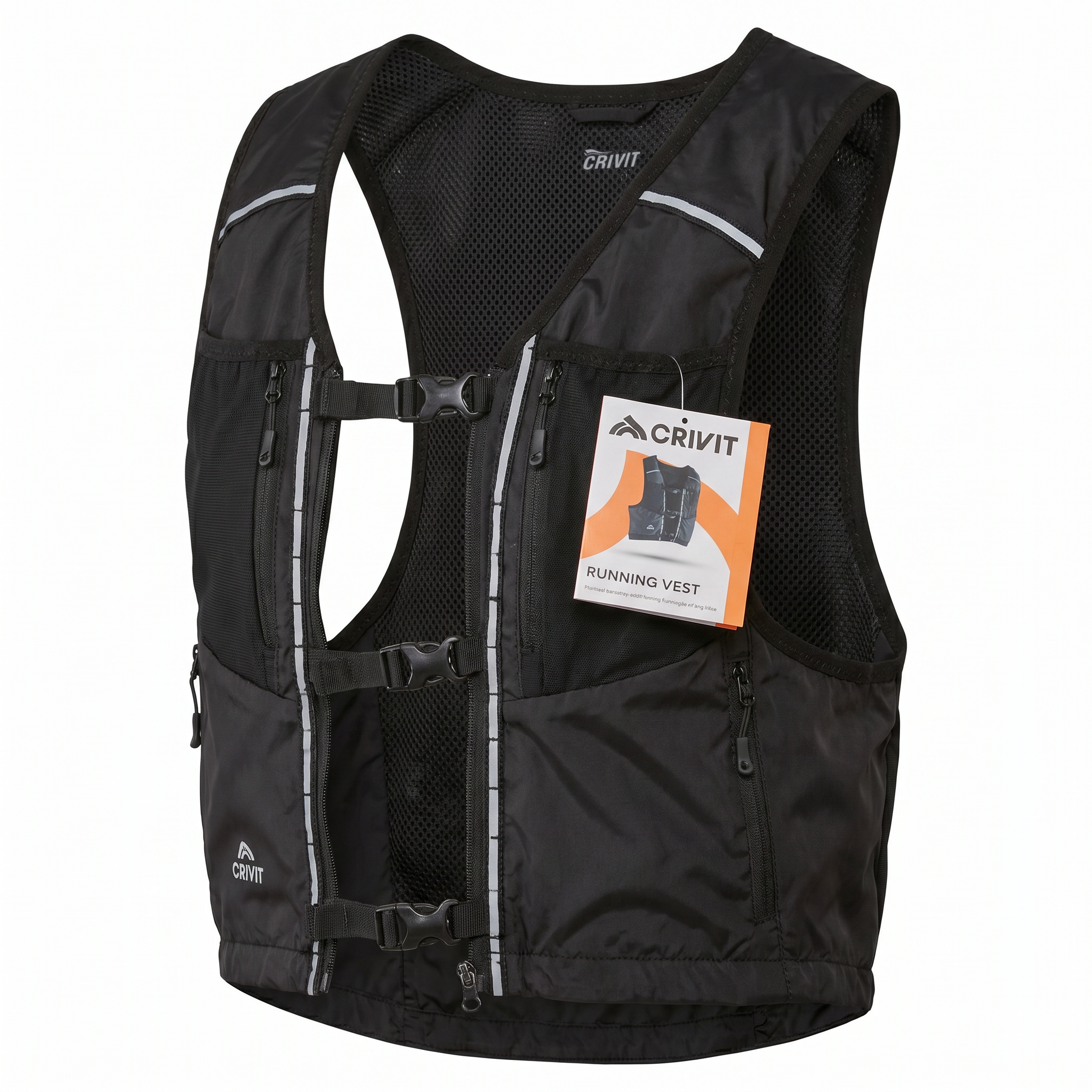 Chaleco de Running Crivit — Running Vest Negro Ultraligero