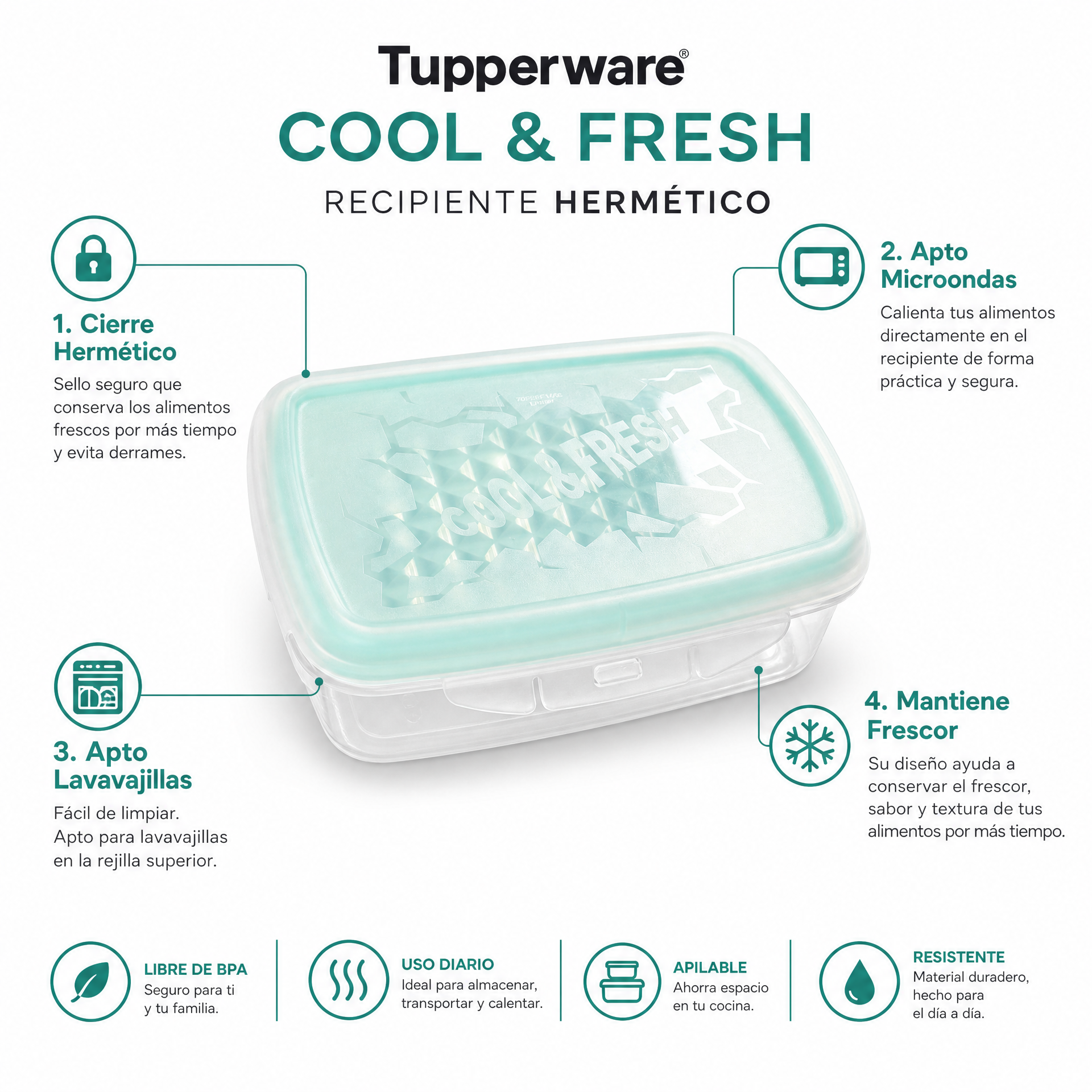 Tupperware Cool Fresh Recipiente Hermetico